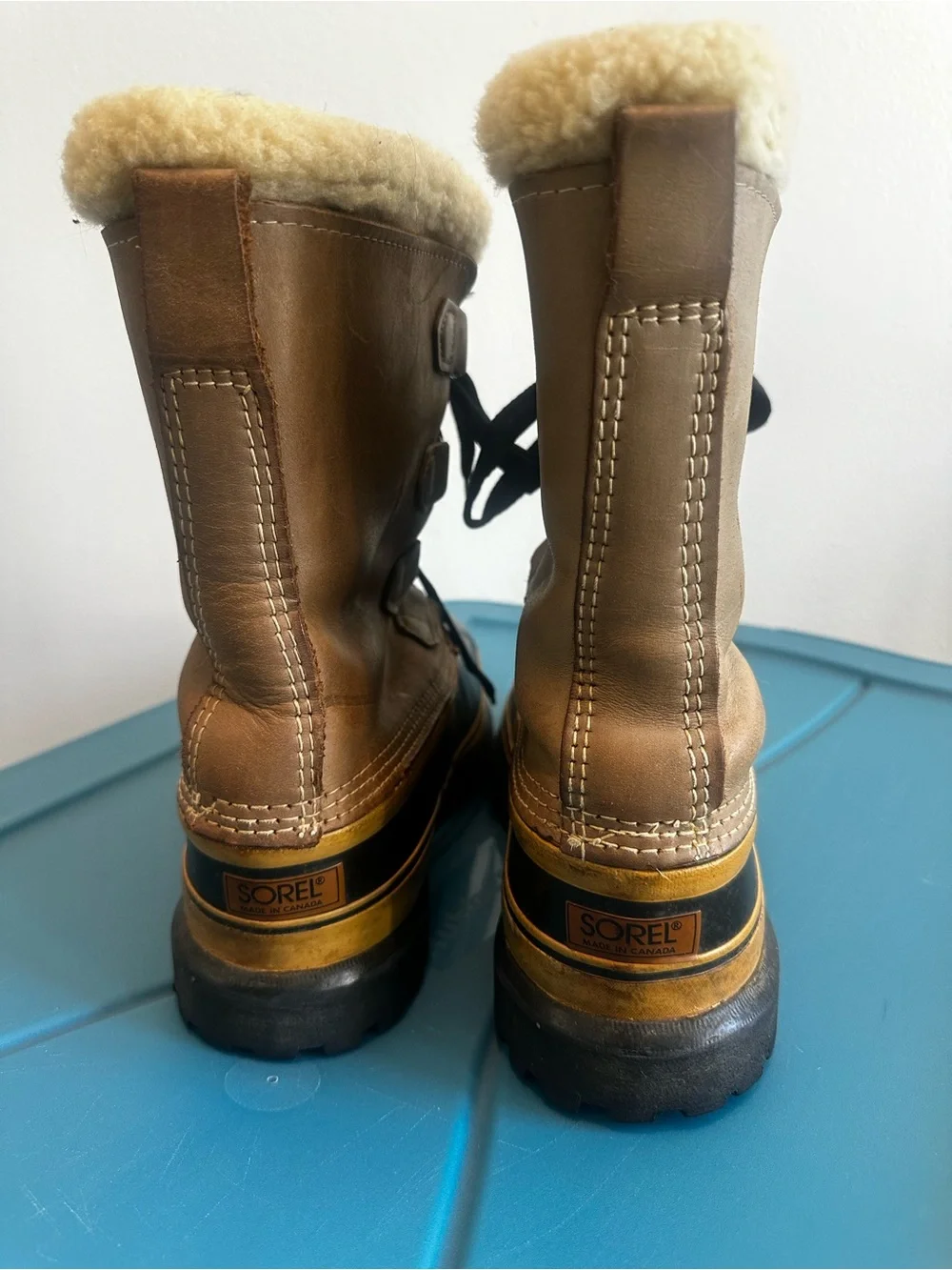 Vintage Sorel Caribou Wool Lined Winter Boots Sz 10 Made in Canada